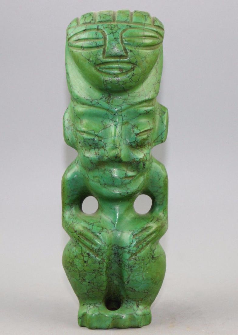 Large Ancient Chinese turquoise carved statue. (1 of 1)