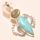 CARIBBEAN LARIMAR WITH LABRADORITE 925 STERLING SILVER (1 of 1)