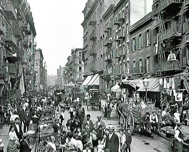 Black and White 1901 Mulberry Street, New York Little I: Black and White 1901 Mulberry Street, New York Little Italy.. Print Size: 8"x 10"