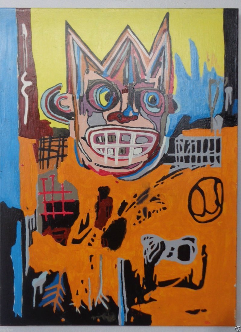 Original Street Art Painting on Canvas Basquiat N York (1 of 5)
