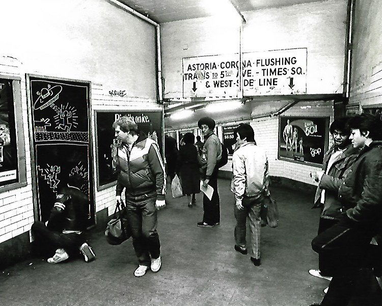 Black & White Keith Haring New York Art Photo: Black & White Keith Haring New York Art Photo - Print Size 8" x 10"