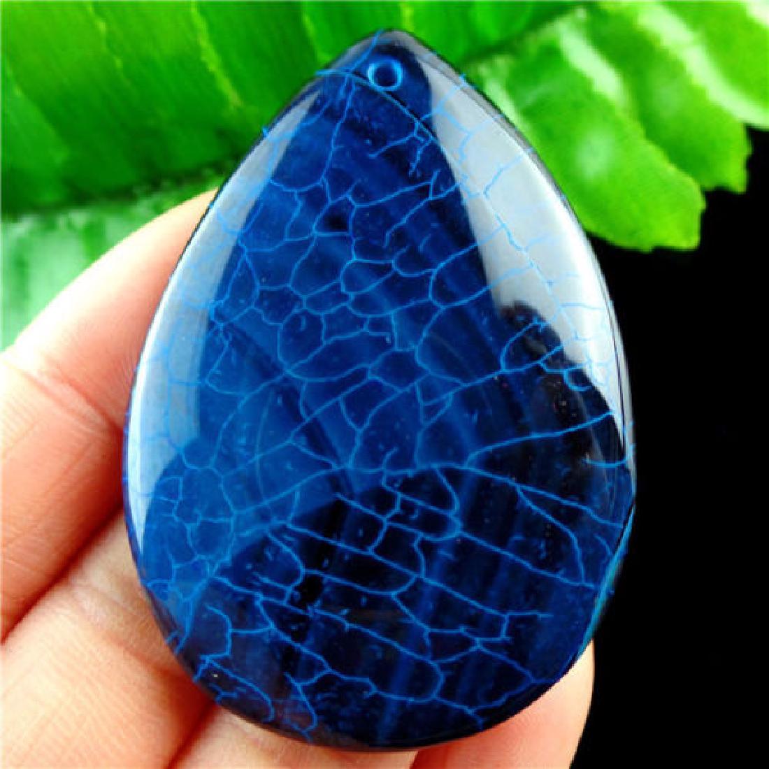 Blue  Agate Pendant Bead (1 of 2)