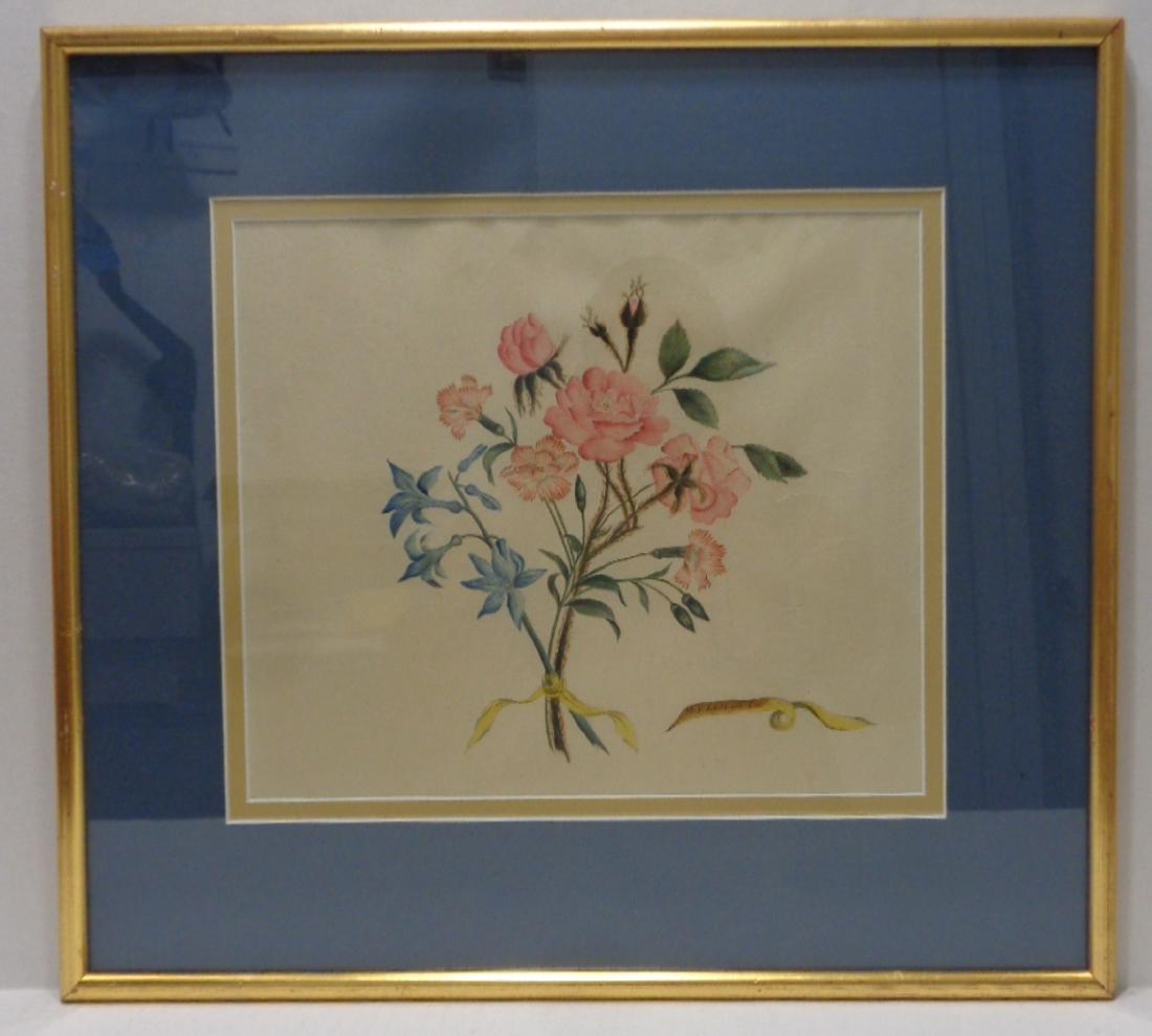 Antique Framed Colored Engraving Floral Botanical (1 of 4)