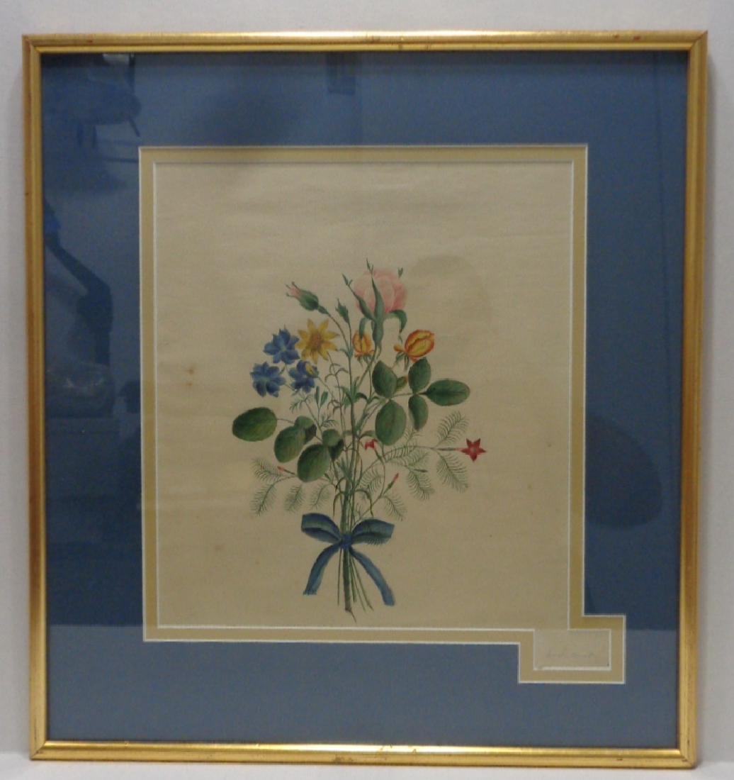 Antique Framed Colored Engraving Floral Botanical (1 of 4)