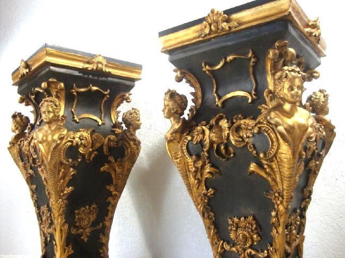 Pair of Black Marble Top Table Pedestal Beautiful Piece (1 of 6)