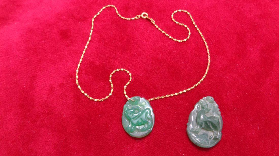 Lot of 2 Vintage Jade  Pendant (1 of 2)