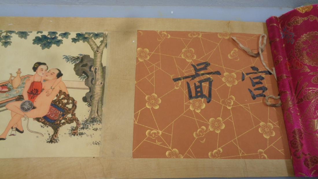 Hand Painted Large Chinese Scroll.Size:98"x6" (1 of 5)