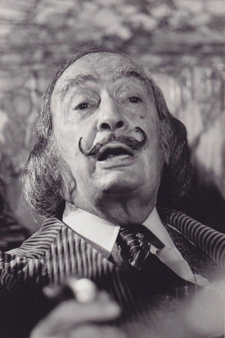 Rare Self Portrait Black & White Dali Paris: Rare Self Portrait Black & White Dali Paris Photo - Spain - Approx Print Size 8" x 10"