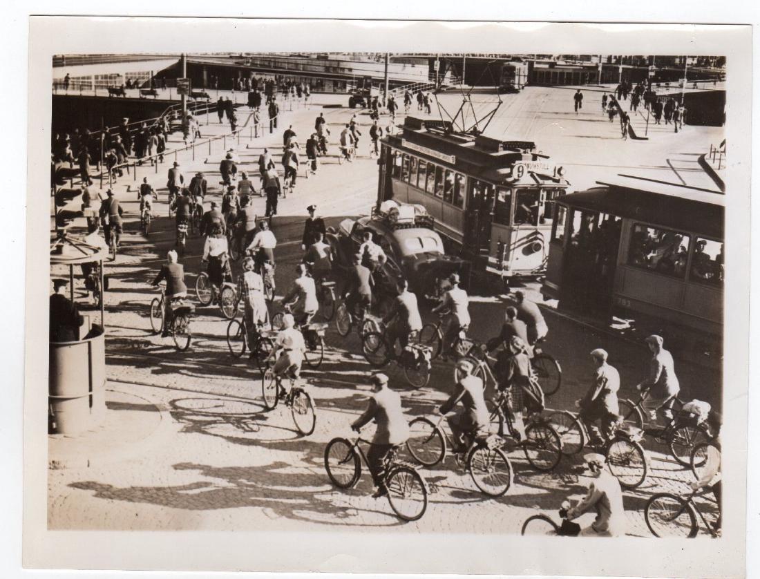 Wartime in Stockholm, Riding Bikes to Save Fuel 1944 Or (1 of 2)