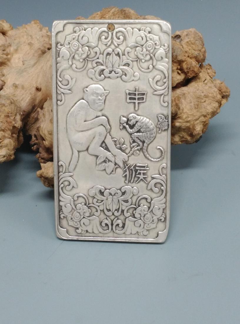 China silver bullion. 97 x 50 4 mm. Weight:4.6 OZ: China silver bullion. 97 x 50 4 mm. Weight:4.6 OZ