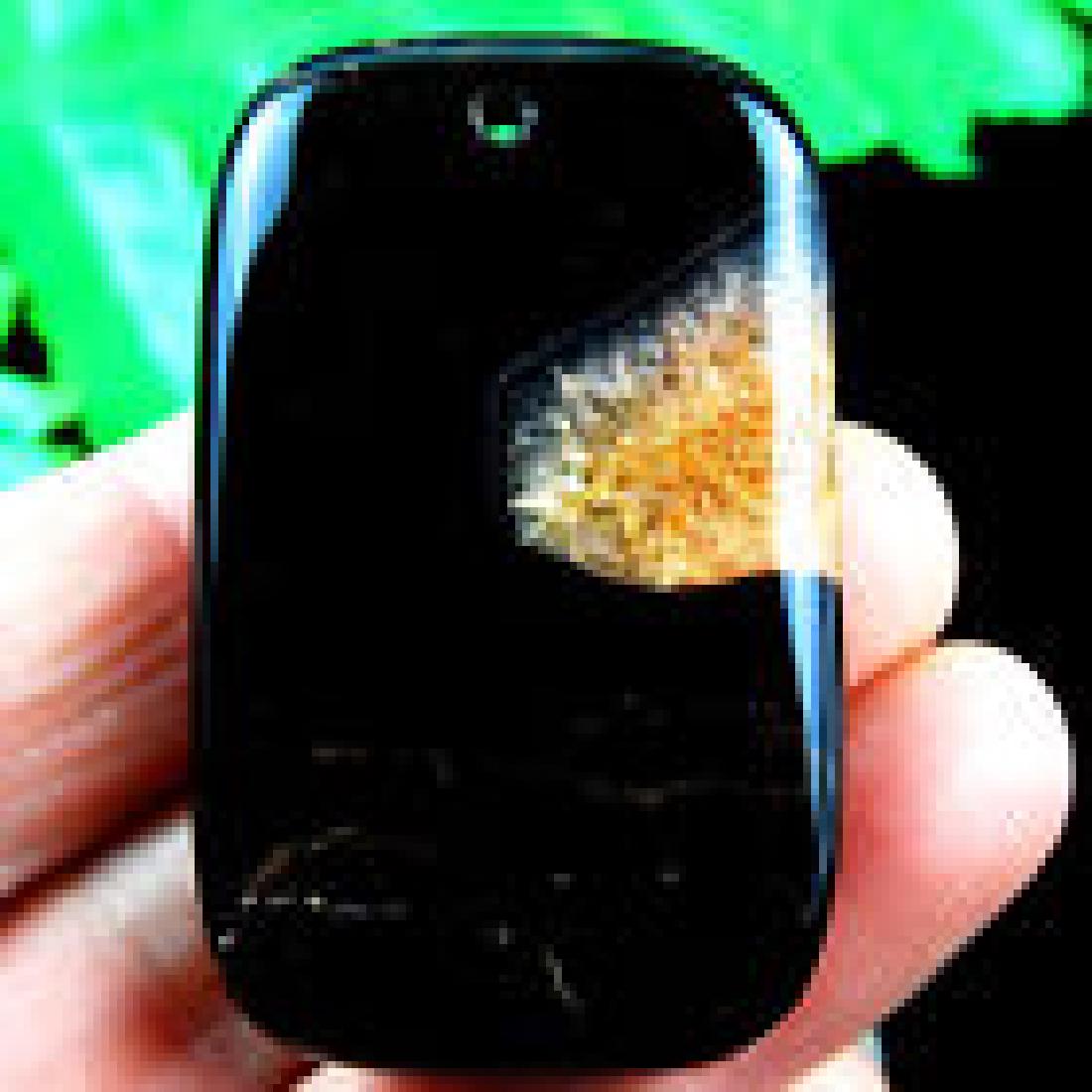 Oblong Orange Onyx Druzy Geode Agate Pendant (1 of 1)