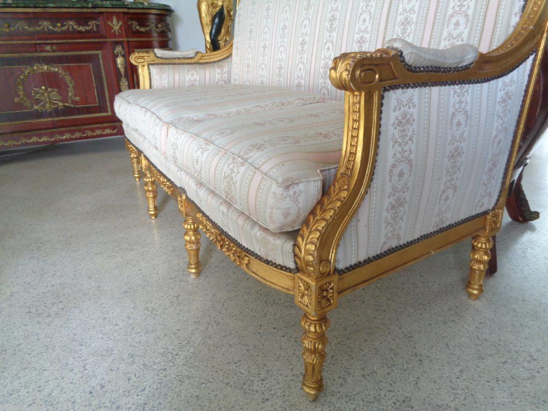 CARVED GILTWOOD SOFA SETTEE UPHOLSTERY (1 of 9)