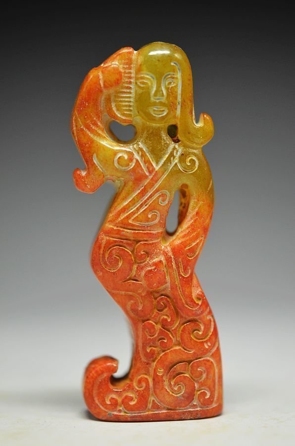 Old Jade Carving Pendant Sculpture (1 of 2)