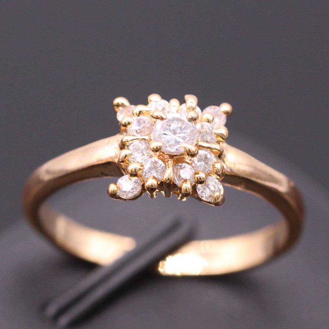 Square Women Ring White Crystal 24k GP Zircon Ring Size (1 of 1)