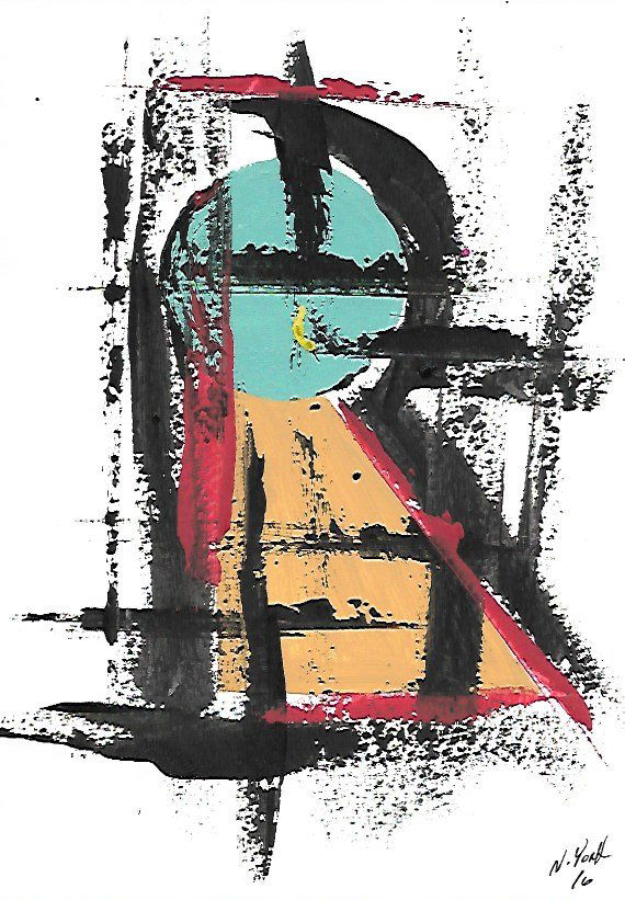 Original Abstract Geometric Expressionism Painting (1 of 2)