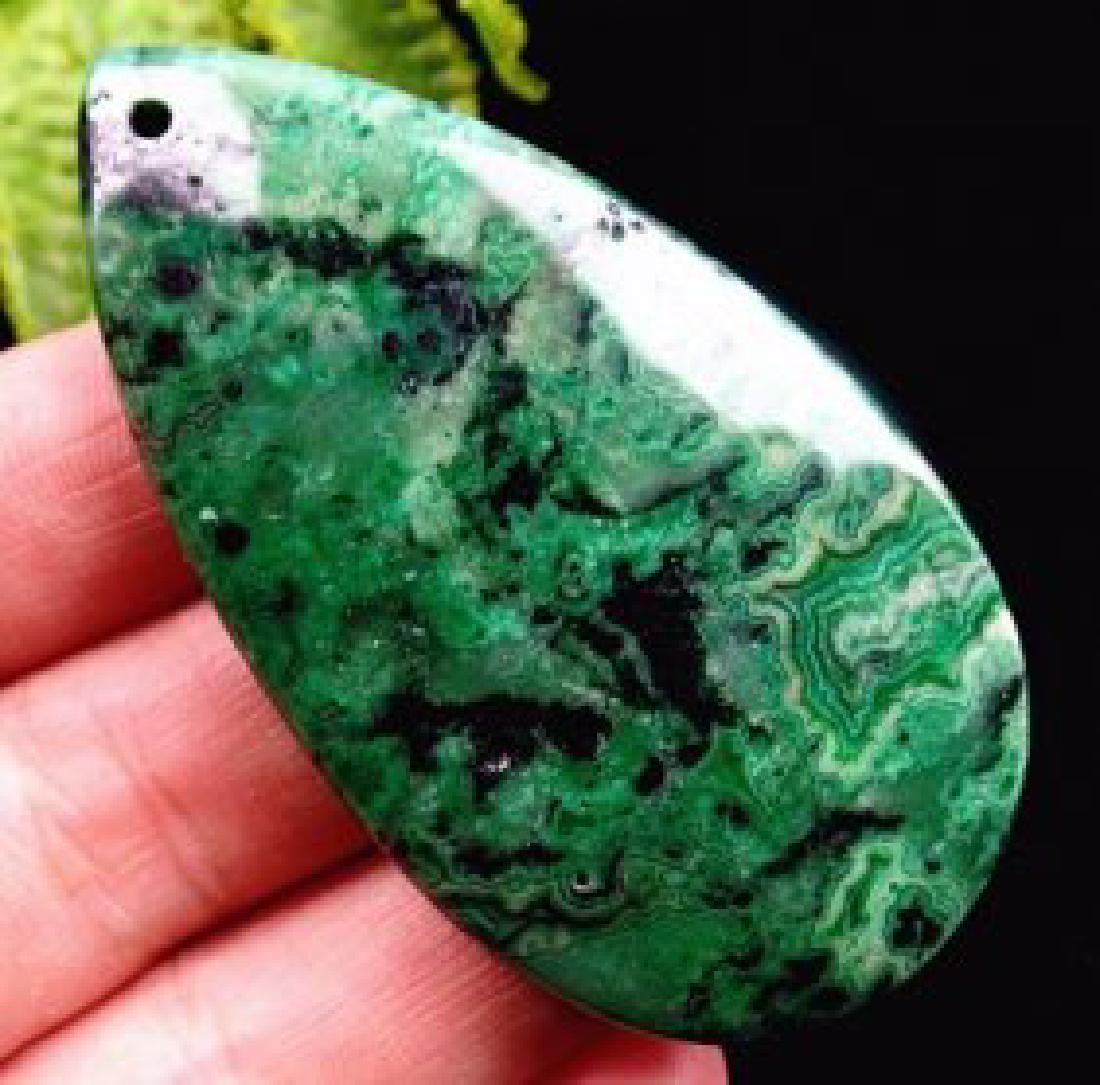Large Natural Green Agate Pendant (1 of 1)