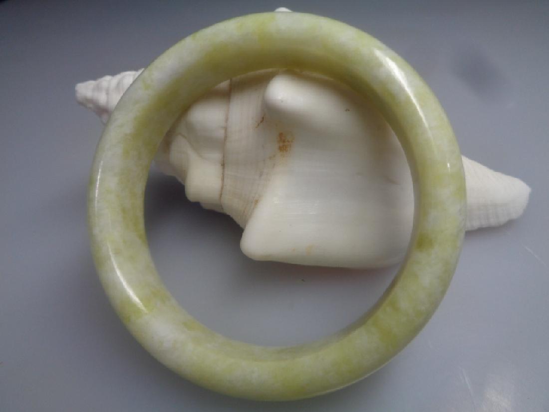 Natural Vintage Yellow & White Jade Bangle Bracelet (1 of 2)