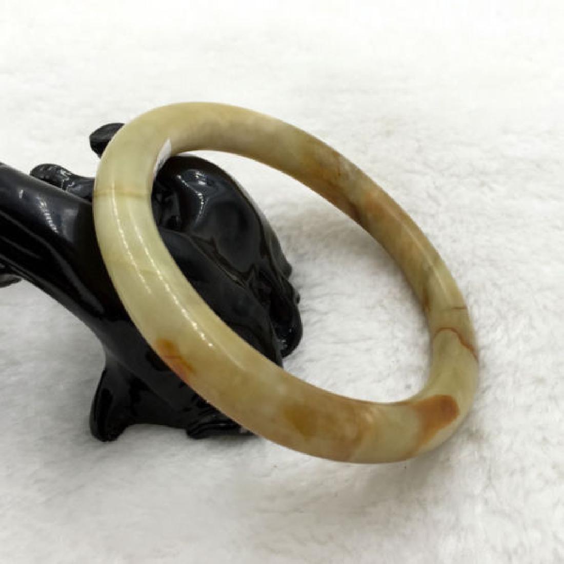 Vintage 1960's Natural Brown Jade Bangle 60mm (1 of 2)