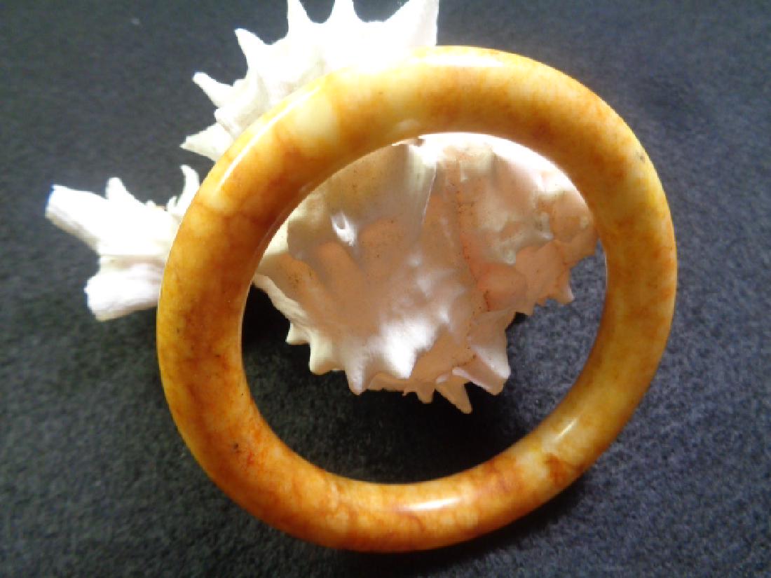 1950's Vintage Natural Round Jade Bangle Bracelet (1 of 1)