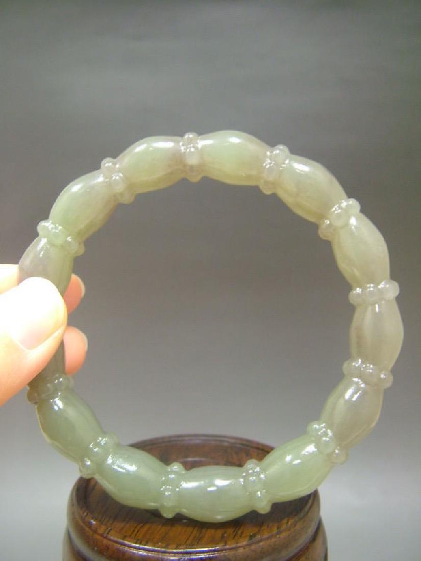 Antique Carved Chinese Celadon Nephrite Jade Bangle (1 of 4)