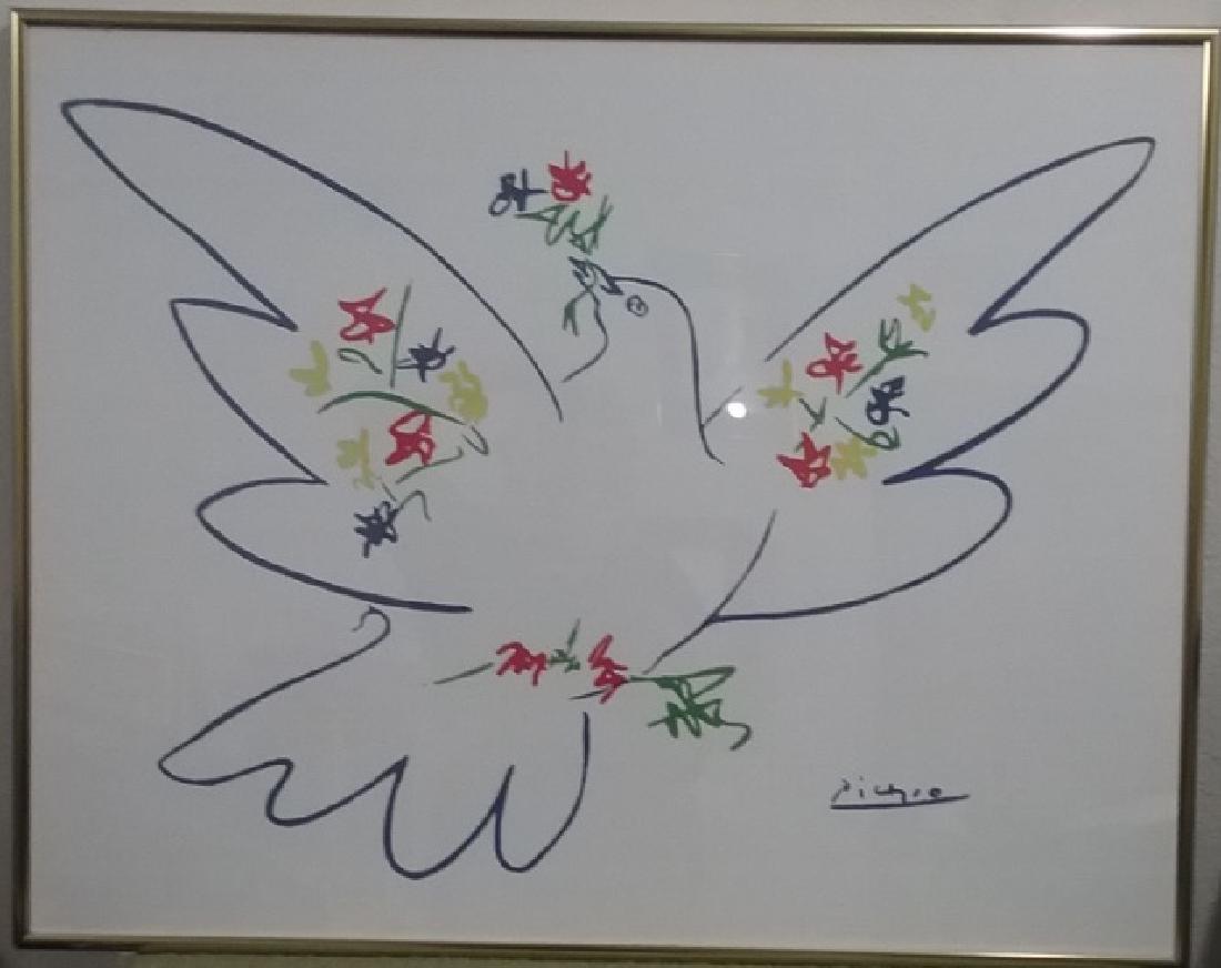 Picasso Lithograph Print Signed " Dove of Peace". (1 of 4)