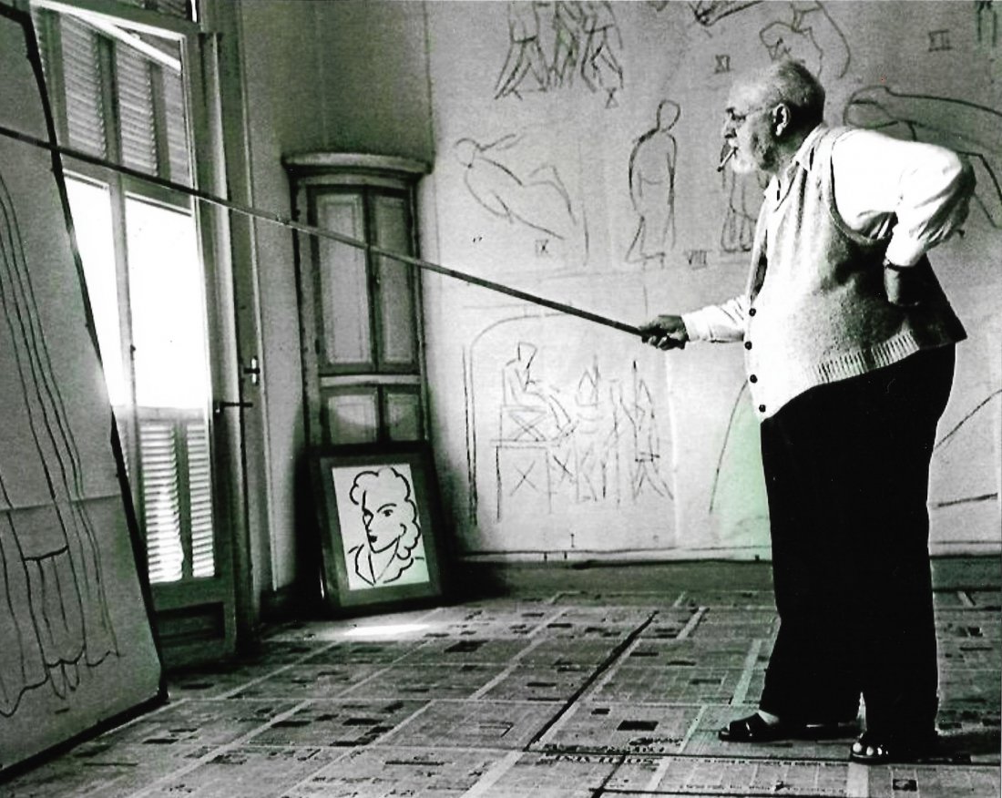 Self Portrait Black & White Henri Matisse in his studio: Self Portrait Black & White Henri Matisse in his studio. France. . Photo- Print Size 8 x 10
