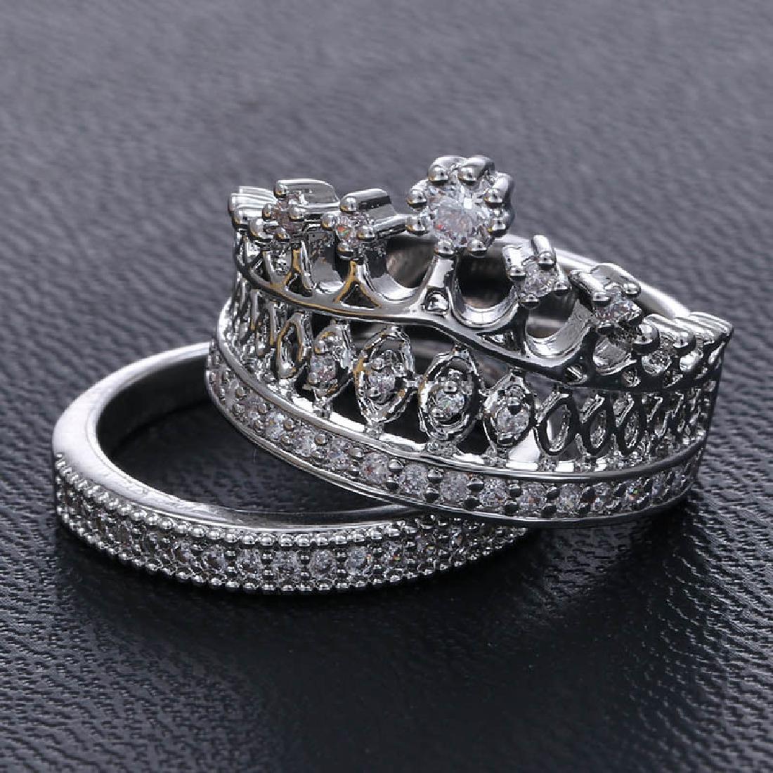 925 (CZ) Silver White Topaz Gemstone Wedding  Ring Set (1 of 2)