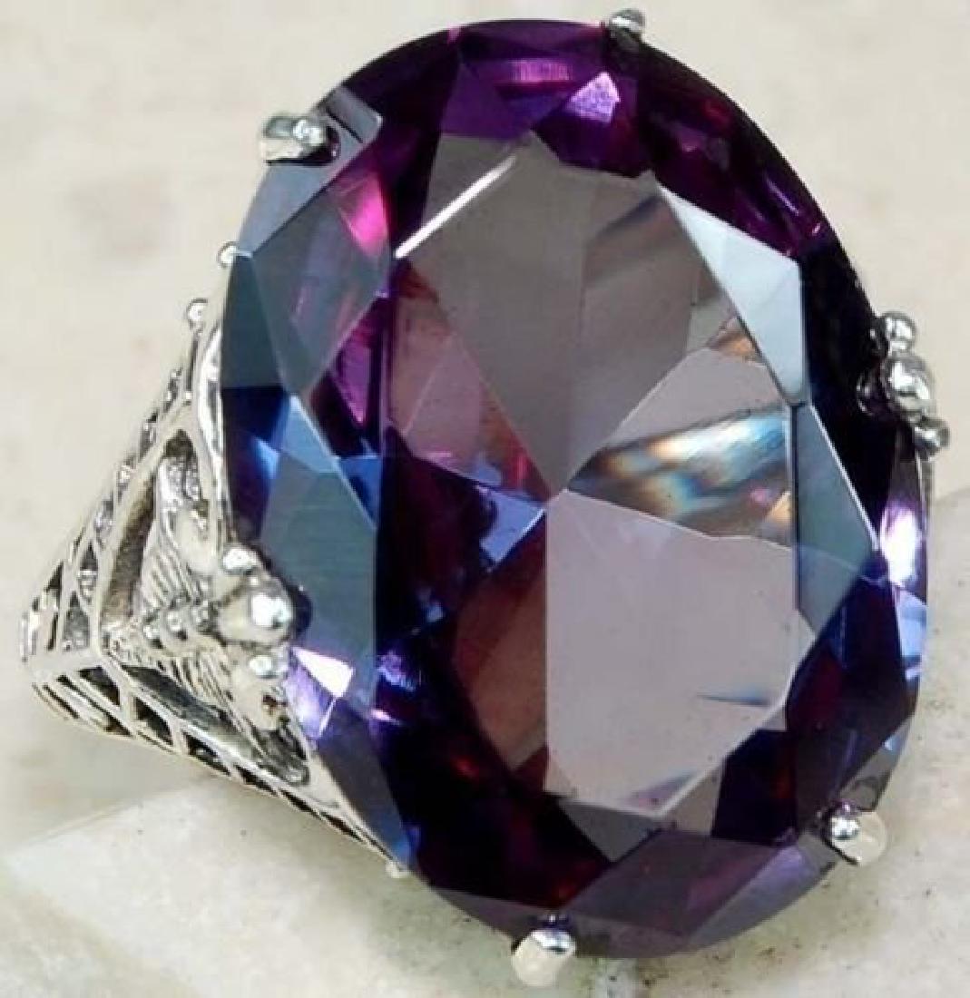 Cut Amethyst cz 925 silver wedding rings size 7 (1 of 1)