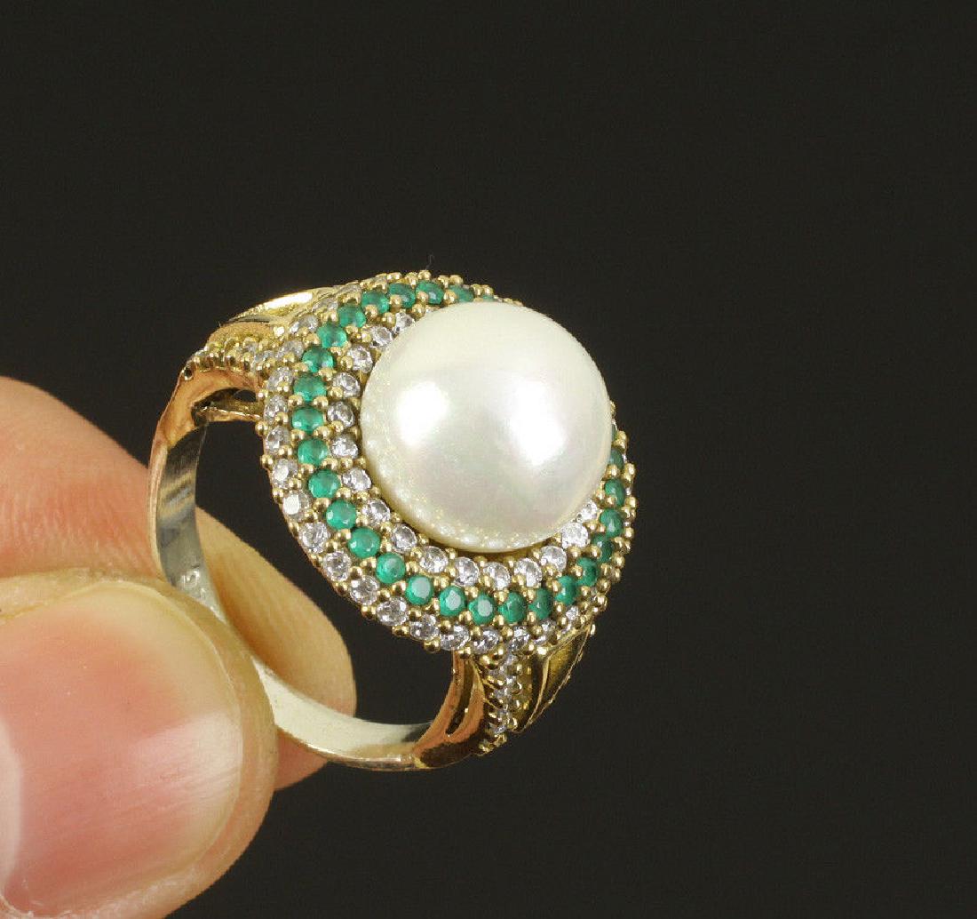EMERALD TOPAZ MAJORCA PEARL .925 SILVER & BRONZE (1 of 2)