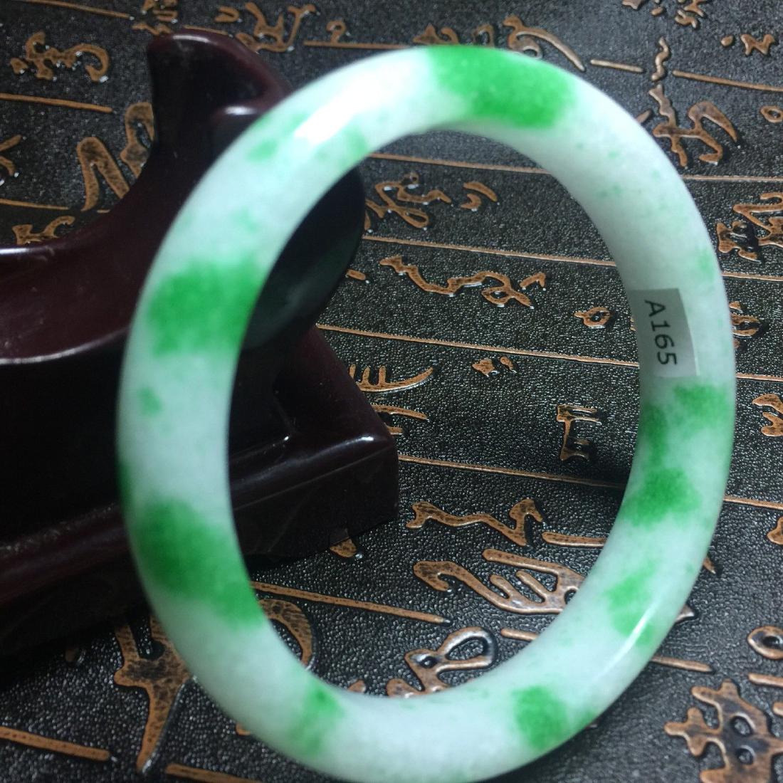 Natural Green - White Bangle:60 mm.Size: inner:61 x out (1 of 2)