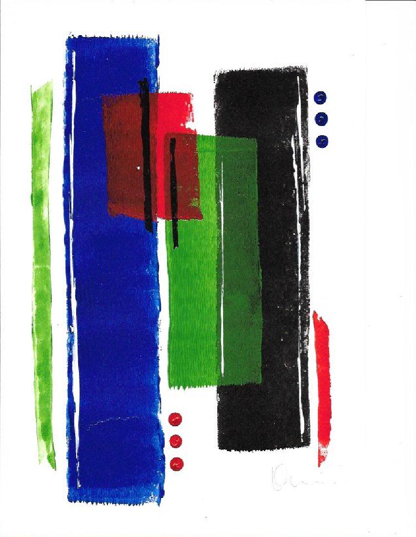 Original Abstract Modern Painting Signed on Back. Embos (1 of 1)