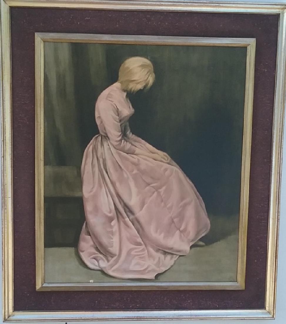 VINTAGE FINE ART  PRINT THE SECRET / LADY IN PINK 1963 (1 of 3)