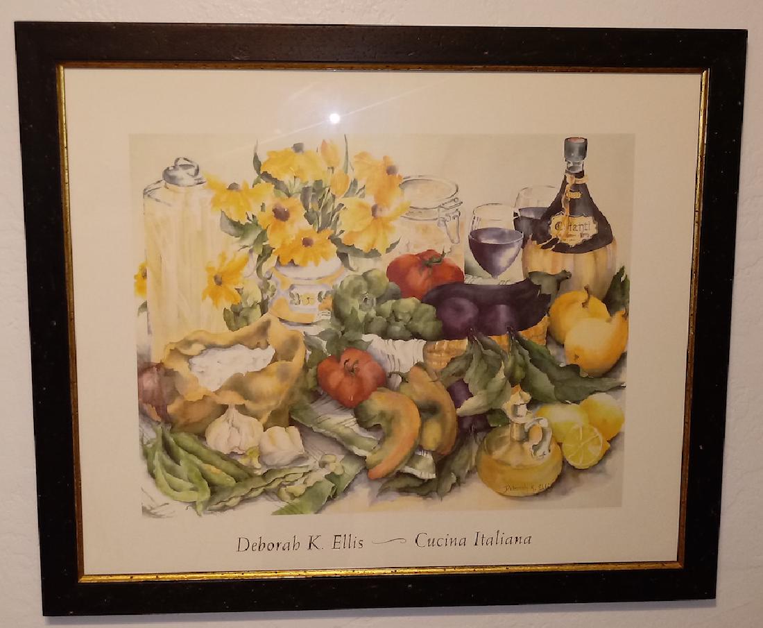 Litho Print sign Deborah K Ellis: Litho Print sign Deborah K Ellis Antique Wood Frame Size: 32 1/2 x 27 1/2 Paint Size: 23 1/2 x 28 1/2.