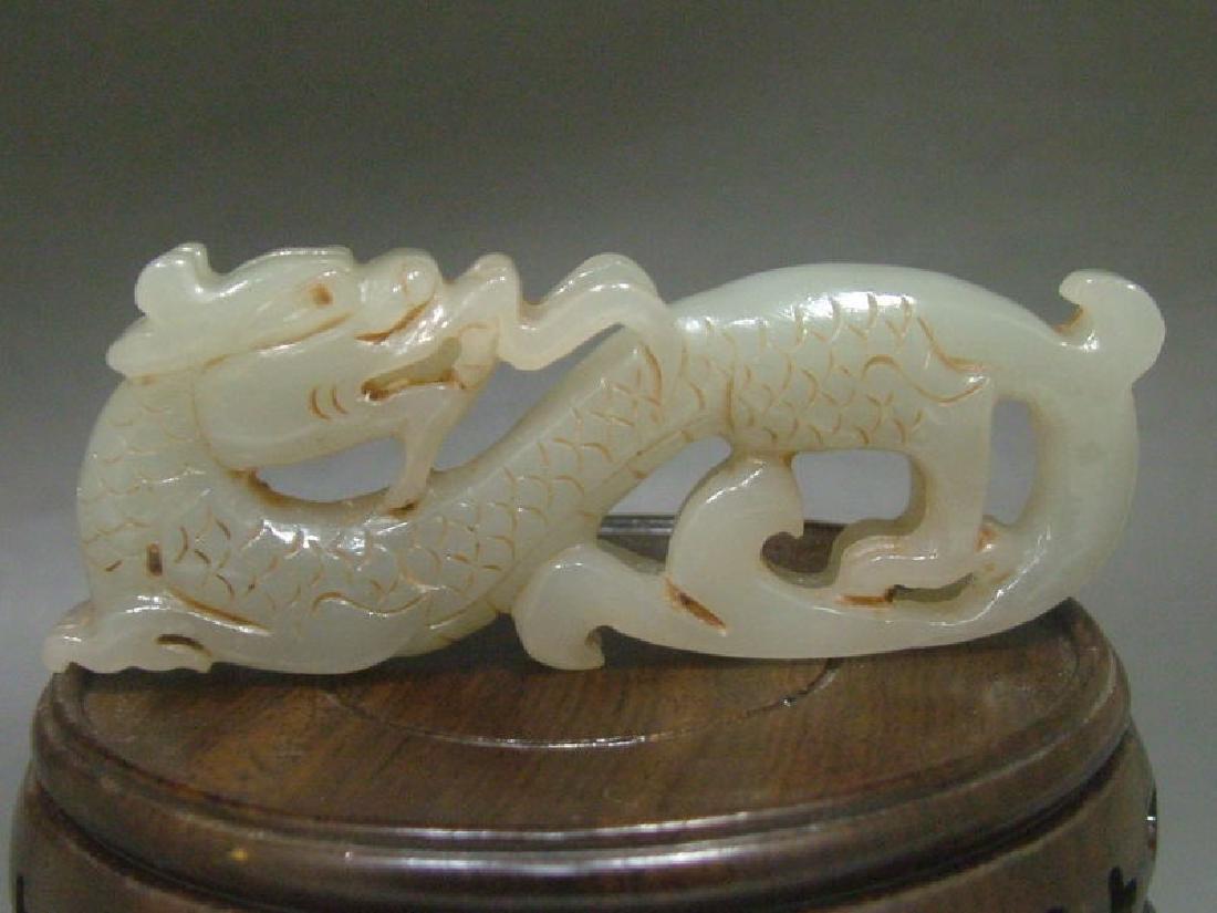 Antique Celadon Nephrite Jade Hand Carved Chinese Drago (1 of 7)