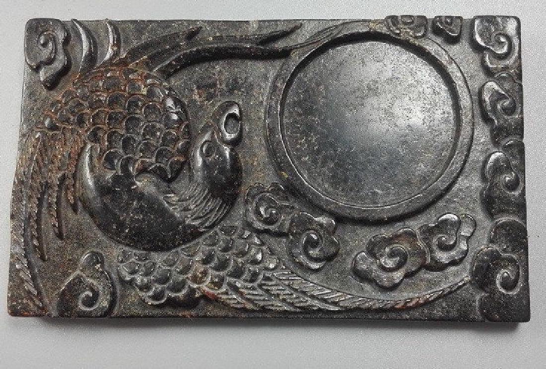 Ancient Jade Carved Phoenix Ink Stone. Size: Wide 2.25i (1 of 4)