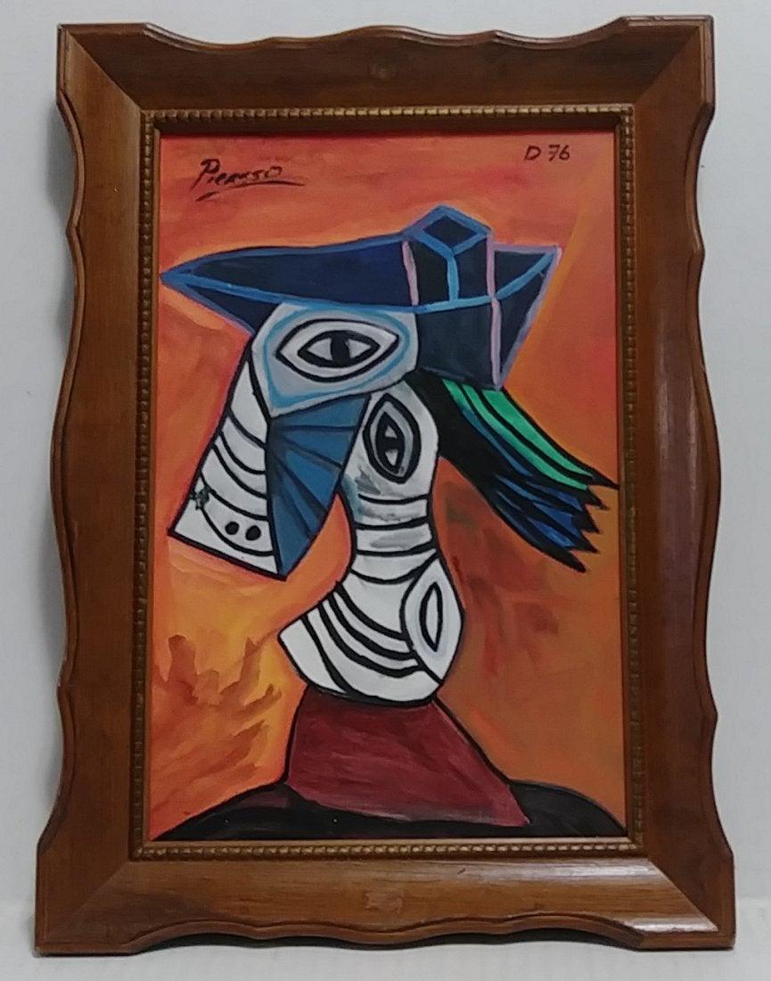 Pablo Picasso Signed Hand Painting. Stamped on verso. (1 of 4)