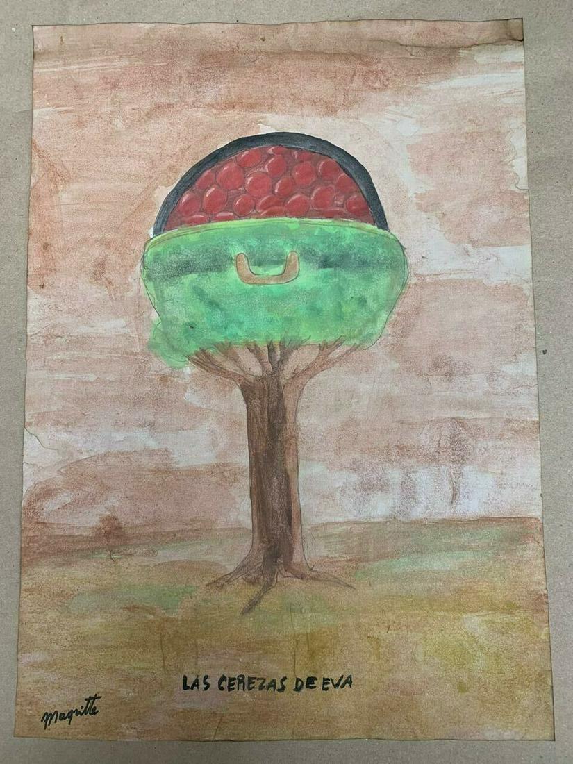 RENE MAGRITTE DRAWING ON PAPER SIGNED & STAMPED (1 of 2)