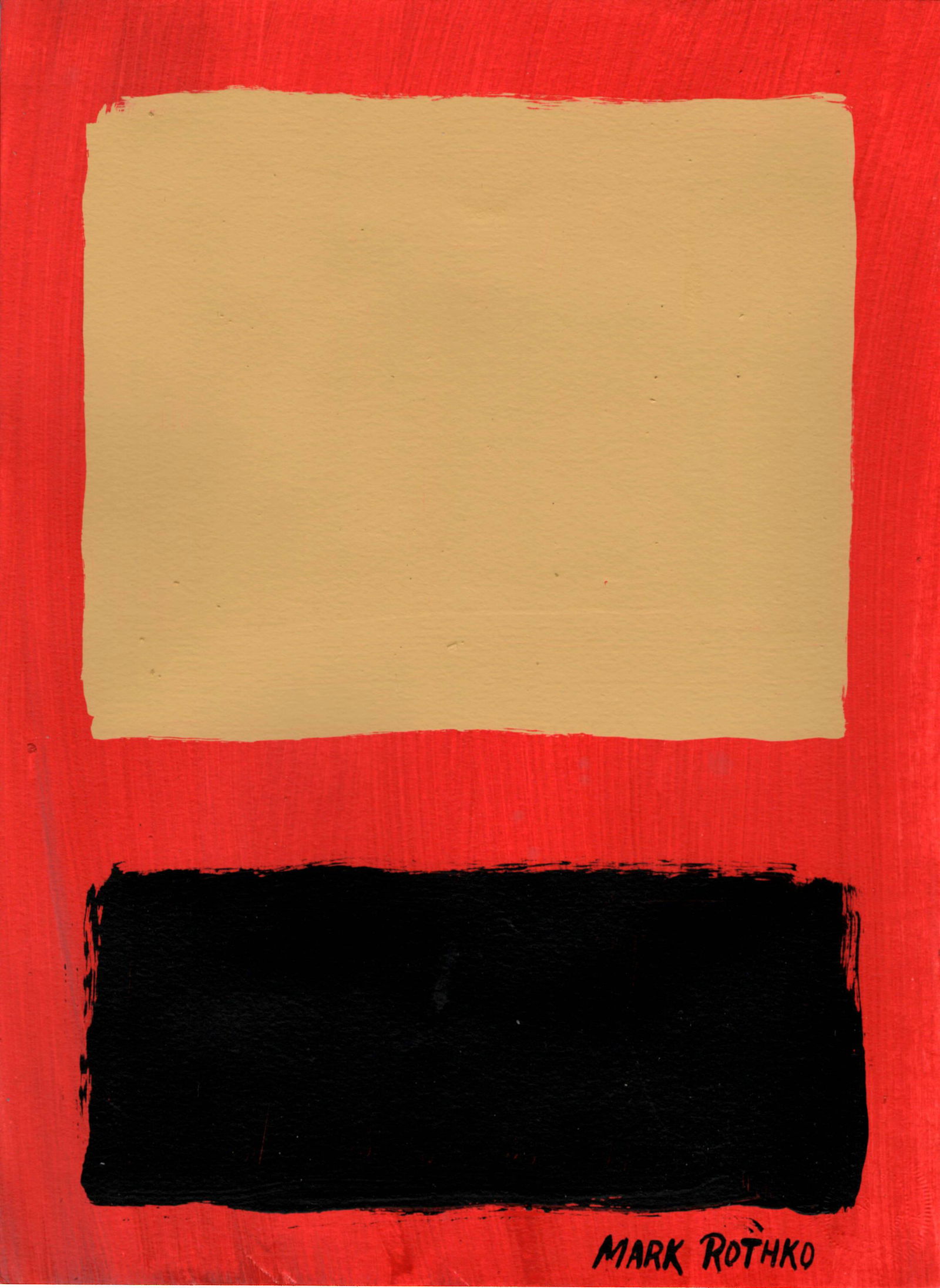 Mark Rothko Painting on Cardboard: Mark Rothko Painting on Cardboard Signed Mark Rothko Approx Painting Size: 11 x 15 in Support: Thick Cardboard Provenance: N.Y Private Collector. No Documents or authenticity This work is being offere