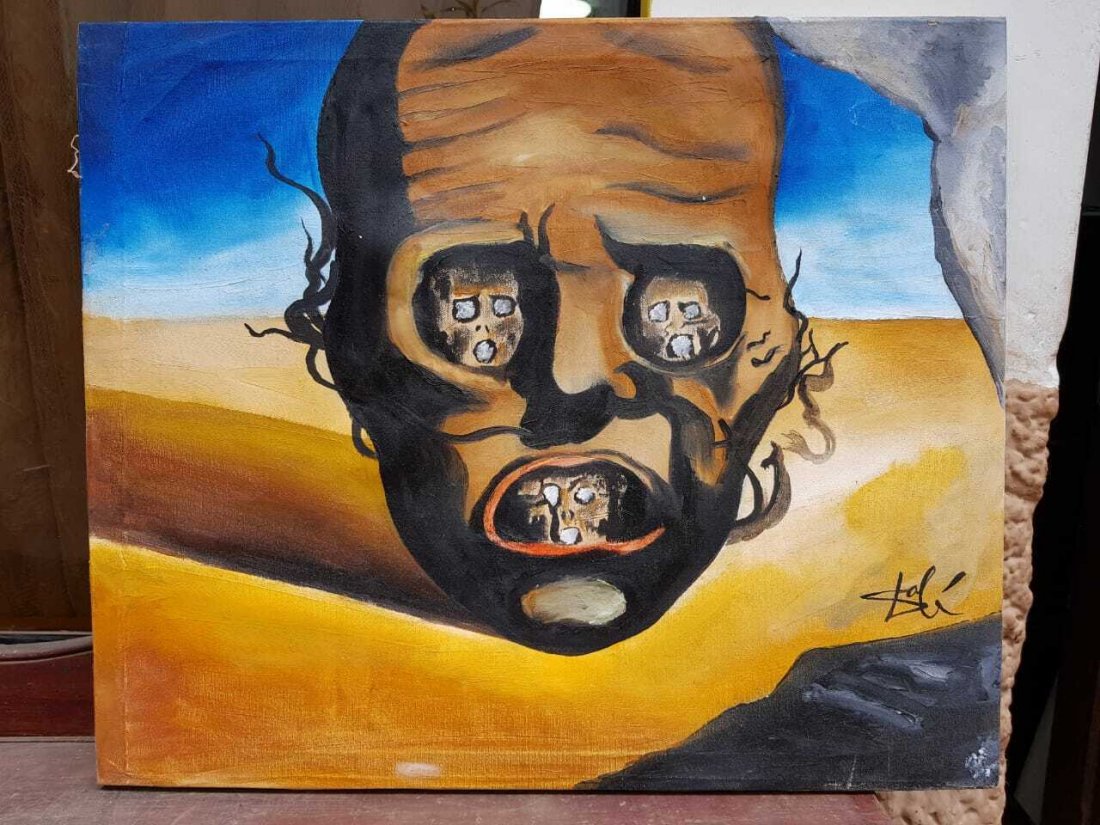 SALVADOR DALI PAINTING ON CANVAS SIGNED AND STAMPED (1 of 4)