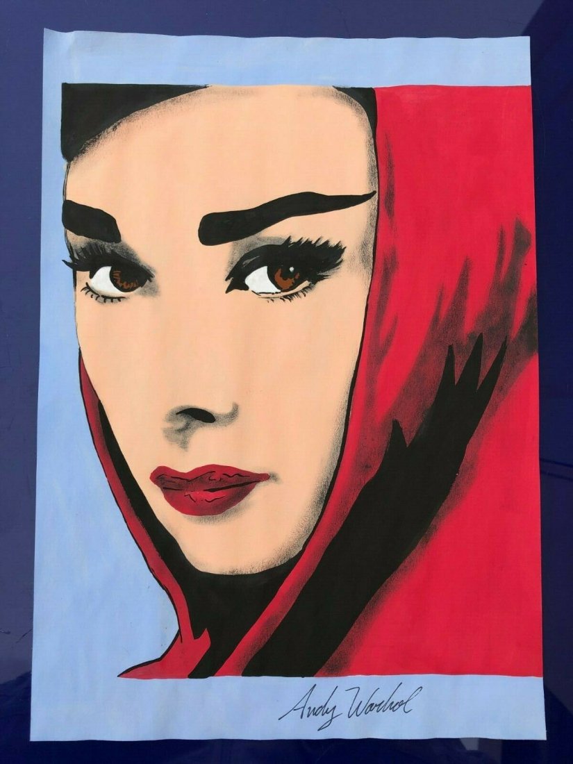 ANDY WARHOL DRAWING ON PAPER SIGNED AND SEALED (1 of 2)