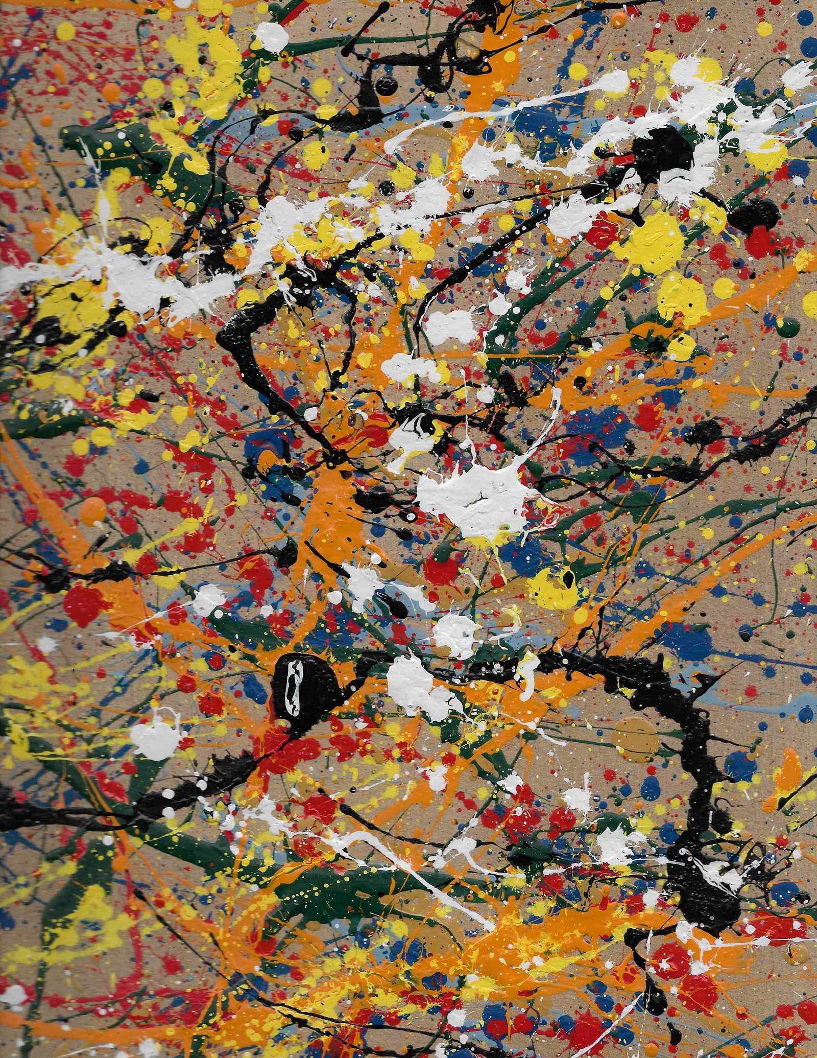 Jackson Pollock Abstract Painting on Paper: Jackson Pollock Abstract Painting on Paper -Approx Painting Size: 11 x 15 Inches. Painting is done in the modern, abstract expressionist style for which Pollock is known. It is being sold in the manne
