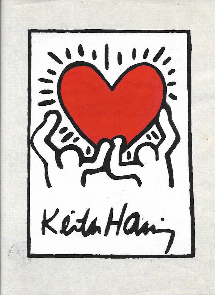 KEITH HARING DRAWING ON PAPER SIGNED AND SEALED: KEITH HARING DRAWING ON PAPER SIGNED AND SEALED ON PAPER ON VERSO. Provenance :NY Collector. NO documents or Authenticity. Sold as is. size: 8 1/2 x 11 1/2.