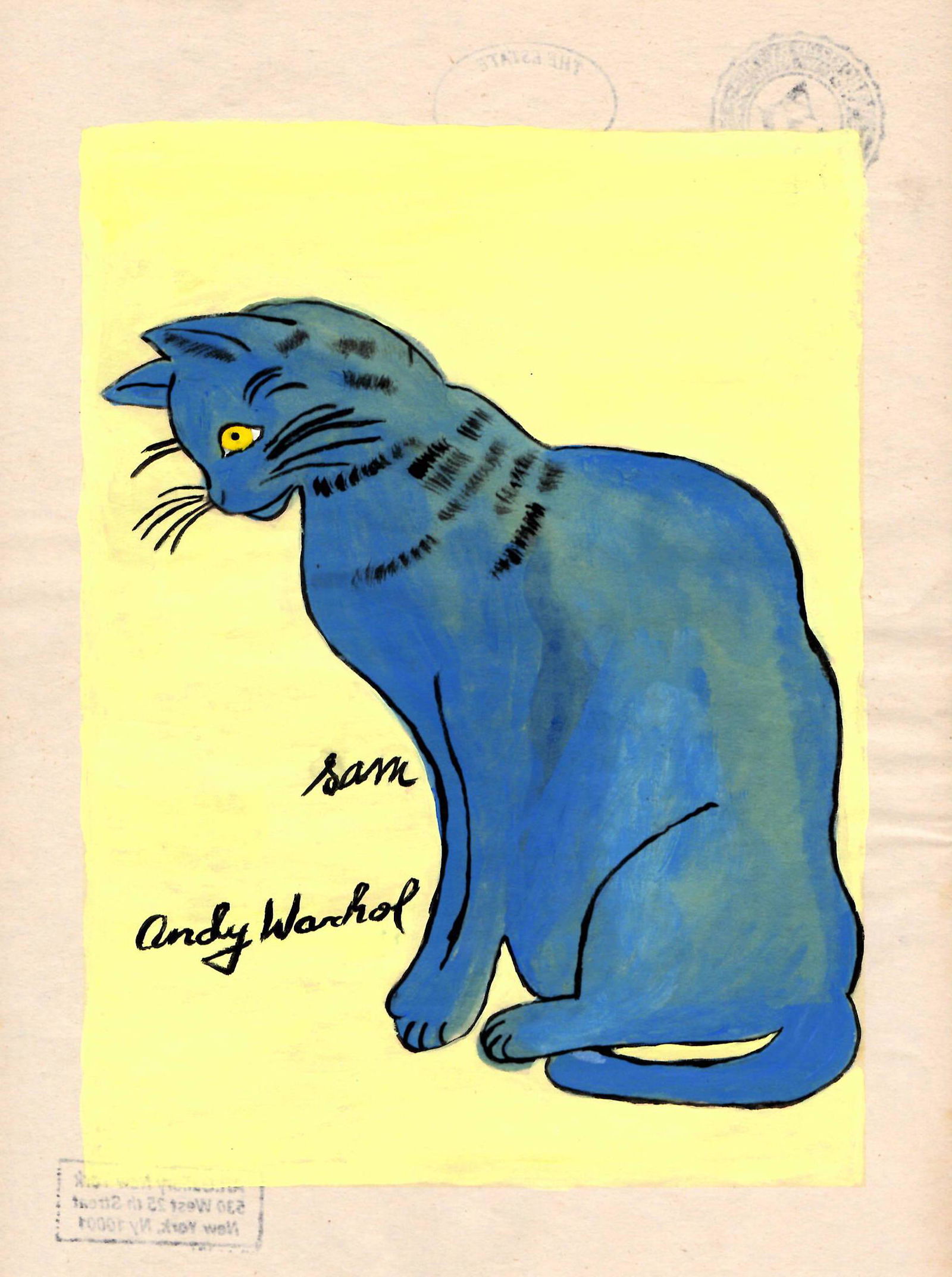 Andy Warhol DRAWING ON PAPER SIGNED AND SEALED (1 of 2)