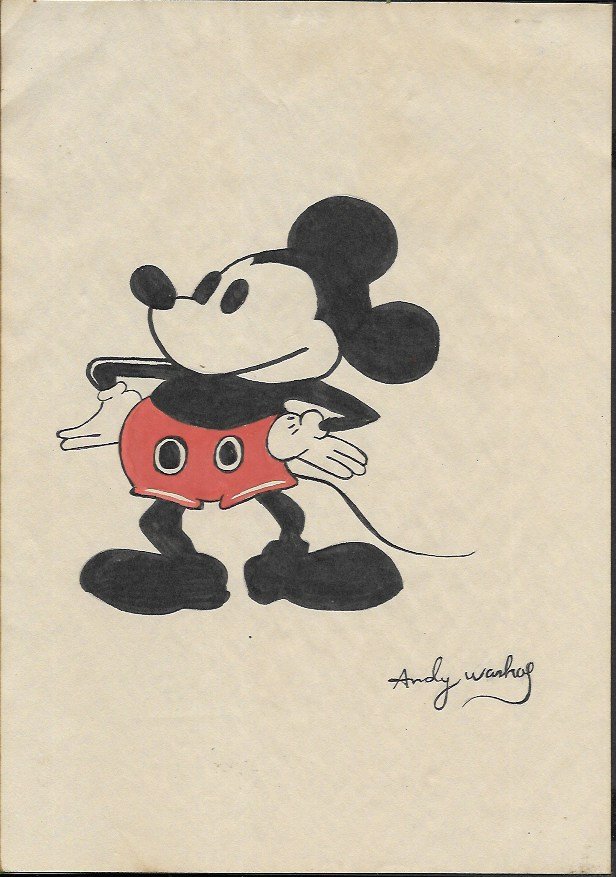 Andy Warhol DRAWING ON PAPER SIGNED AND SEALED (1 of 2)