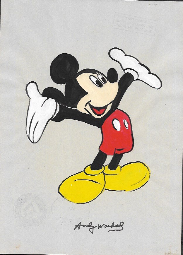 Andy Warhol DRAWING ON PAPER SIGNED AND SEALED (1 of 2)