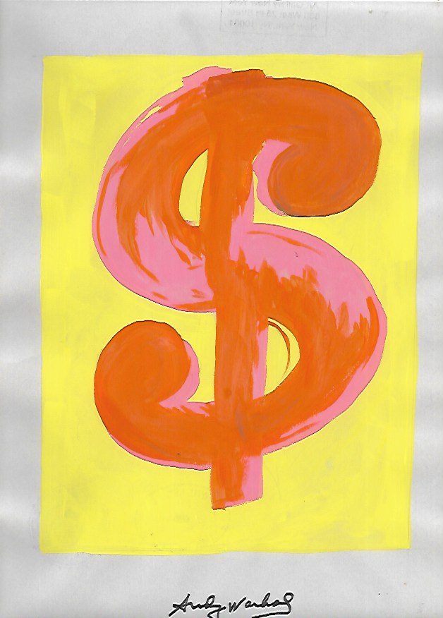 Andy Warhol DRAWING ON PAPER SIGNED AND STAMPED (1 of 2)