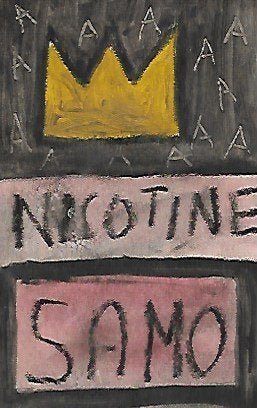 JMB SIGNED - SAMO - SMALL PAINTING POSTCARD (1 of 2)