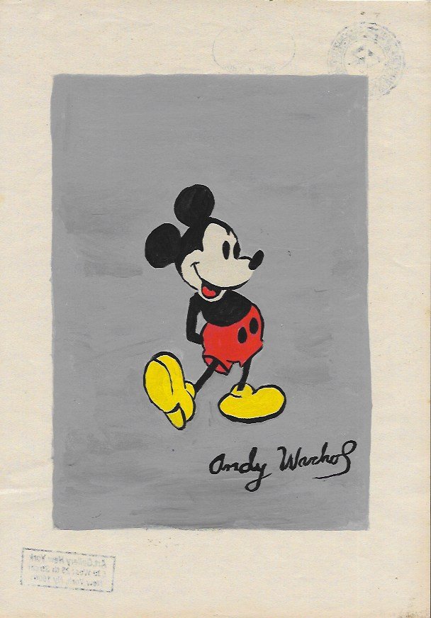 Andy Warhol DRAWING ON PAPER SIGNED AND SEALED ON PAPER (1 of 2)