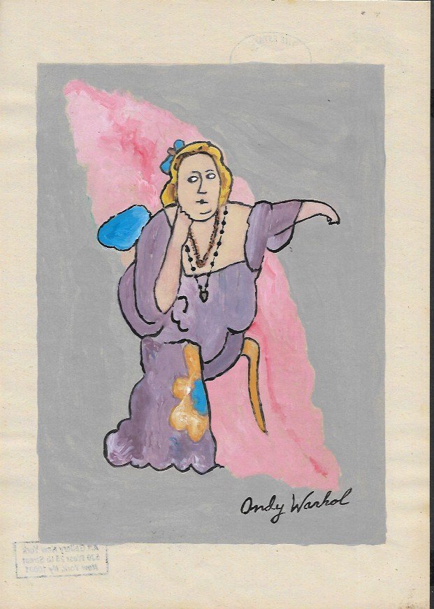 Andy Warhol DRAWING ON PAPER SIGNED AND STAMPED (1 of 2)
