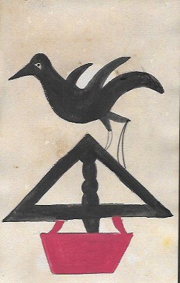 Bill Taylor Outsider Artist Painting on Postcard: Bill Taylor Outsider Artist Painting on Postcard Size: 6 x 4 inches. This work is being offered as-is, as in manner of or as after the artist. William -Bill- Traylor (April 1, 1853Â– October 23, 19